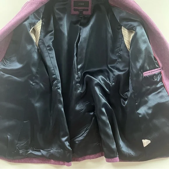 J. Crew hack-ing herringbone wool amethyst purple size 14 jacket large blazer - Picture 7 of 9